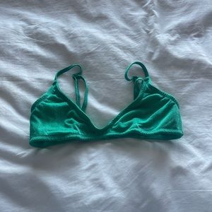 Triangl Maia sparkle green top! Size S! NEVER WORN!